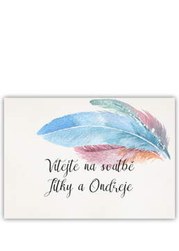 Svadobná uvítacia karta vo formáte A3. Blesková tvorba. - Boho feather